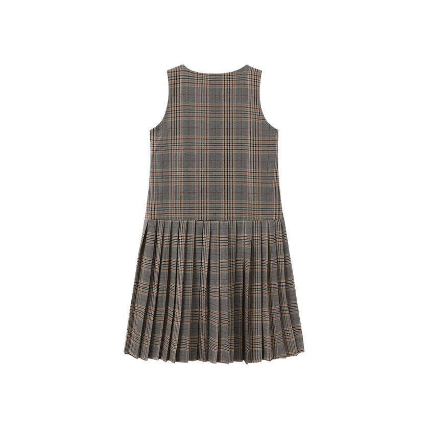 Plaid Bottom Pleat Jumper