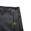 Side Pleat Buckle Leather Skirt