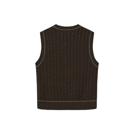 Cable Knit Trim Vest