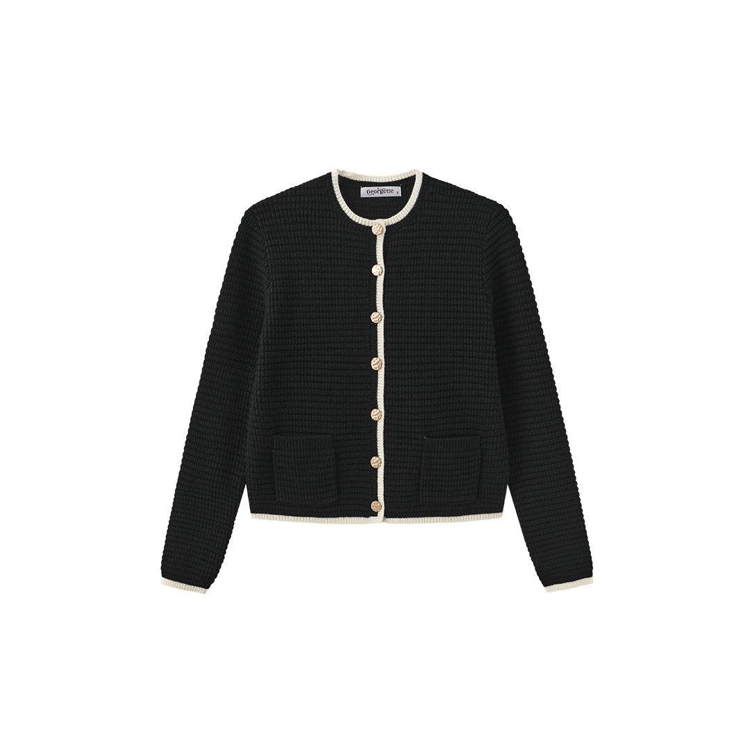 Double Pocket Outlined Cardigan