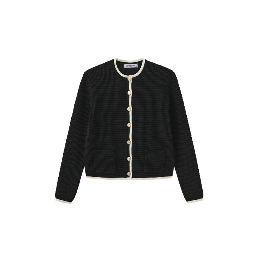 Double Pocket Outlined Cardigan