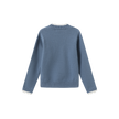 Round Tonal Knit Ruffle Sweater