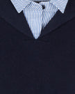 Pinstriped Collared Sweater