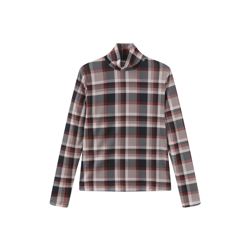 Plaid Fitted Turtlenecks