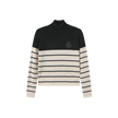 Patch Striped Knit Sweater