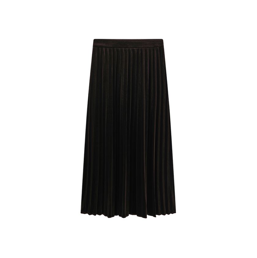 Velvet Pleated Skirt