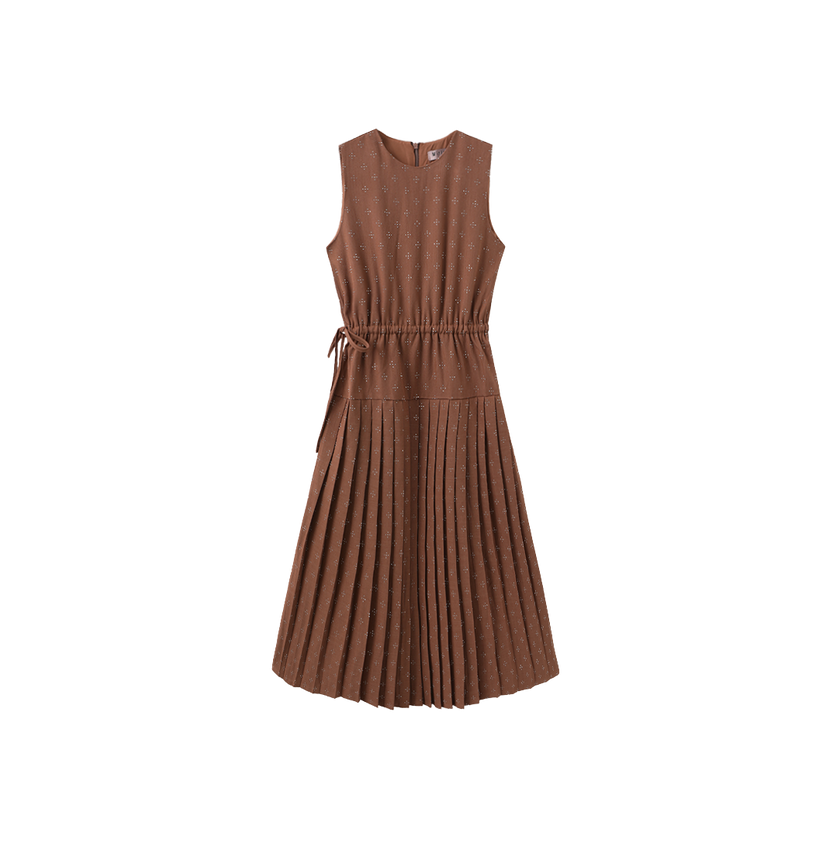 Elastic Waist Drop Pleated Jumper