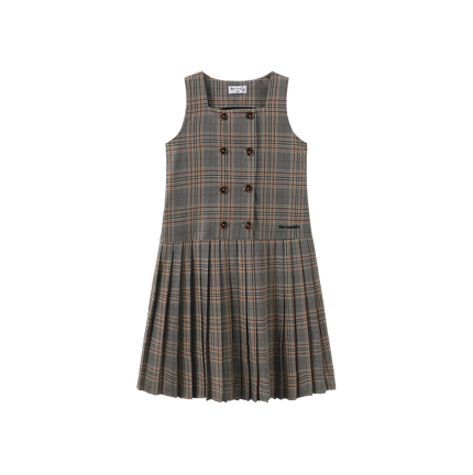 Plaid Bottom Pleat Jumper