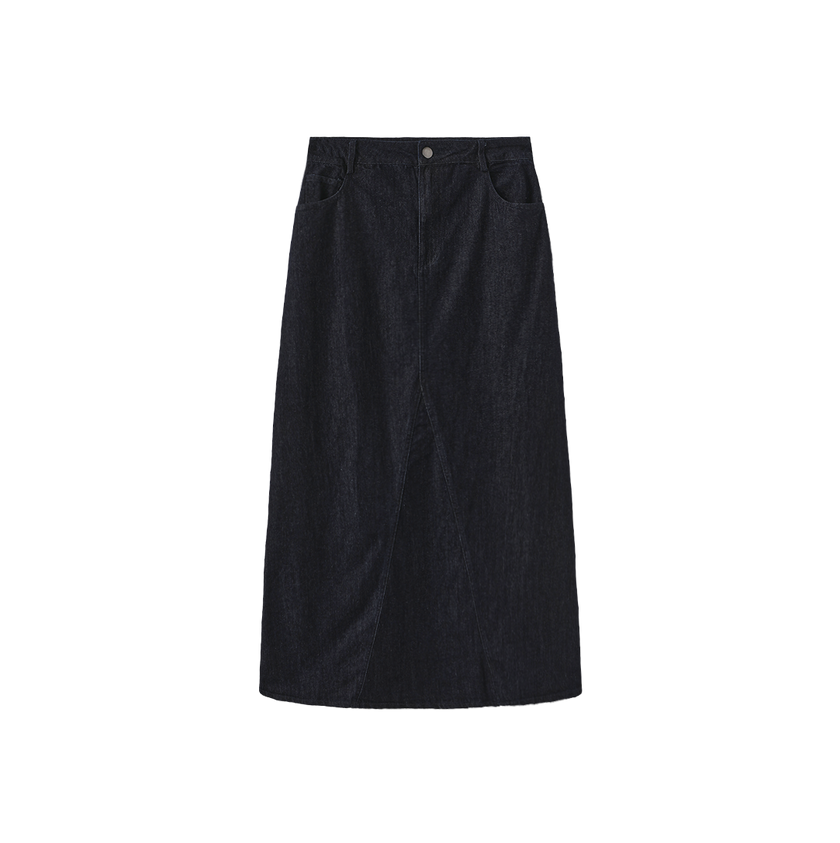 V-Seam Denim Skirt