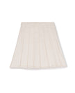 Stretch Denim Pleat Fray Hem Skirt