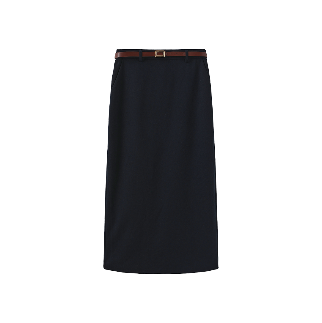 Maxi Belted Suit Skirt