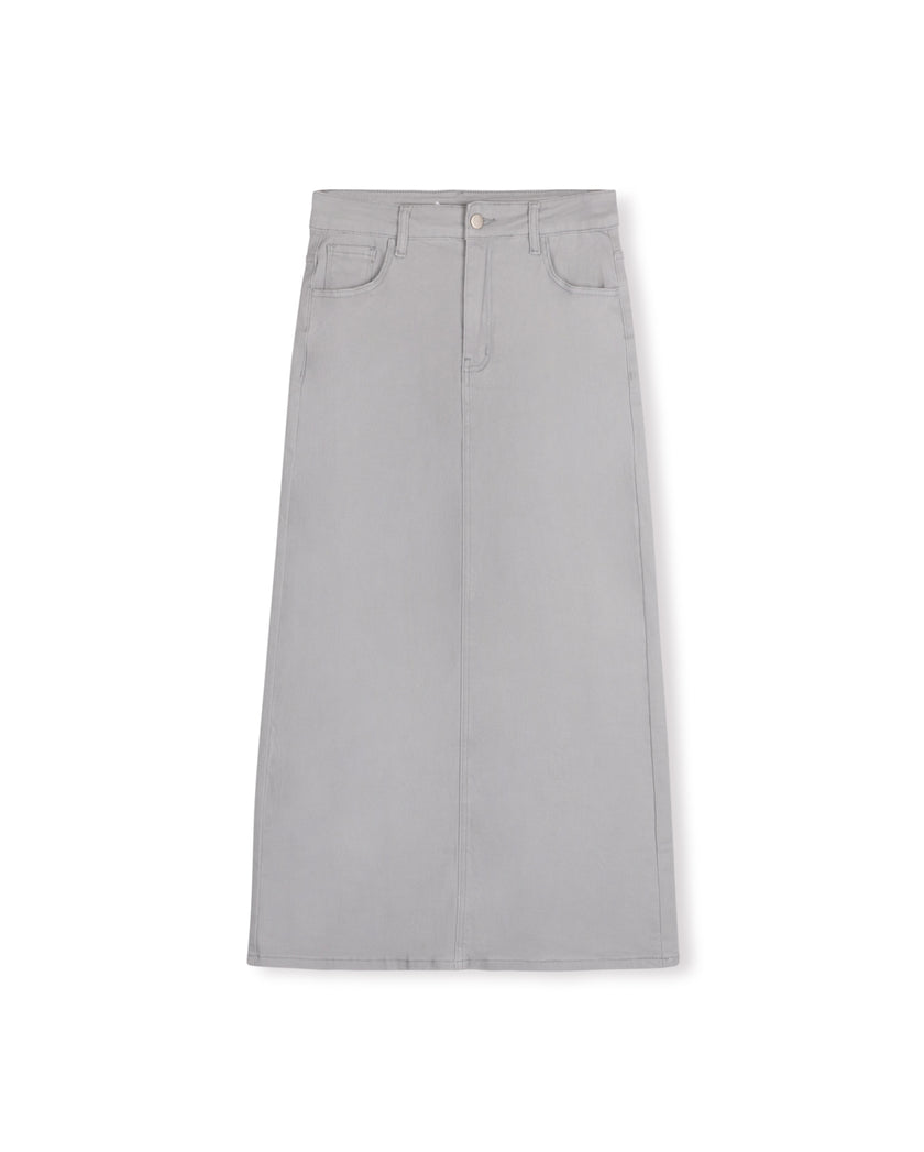 Denim Maxi Straight Skirt