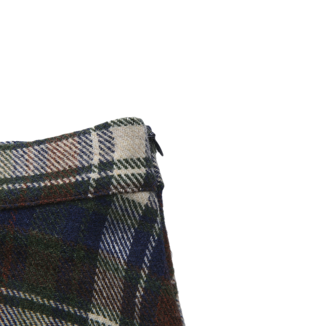 Piko Plaid Flare Skirt