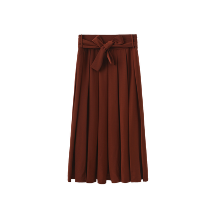 Self Tie Pleated Skirt