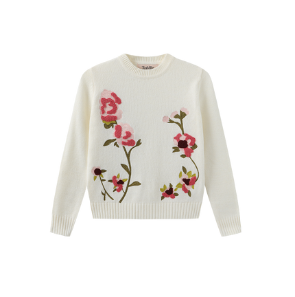 Elon Embroidered Flower Sweater