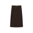 Denim A-line Flyfront Midi Skirt