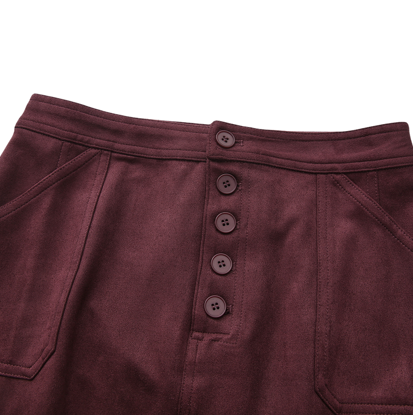 Suede Straight Skirt