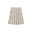 Marled Knit Scallop Trim Skirt