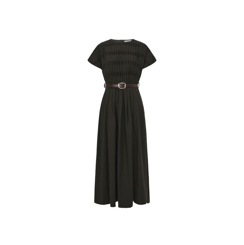 Belted Maxi Wool Dress