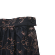 Side Button Pleated Floral Skirt
