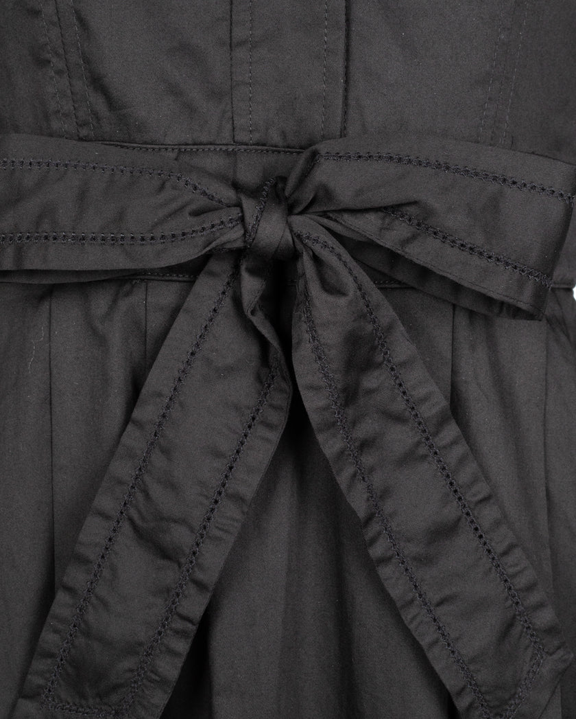 Poplin Bow Waisted Trim Dress