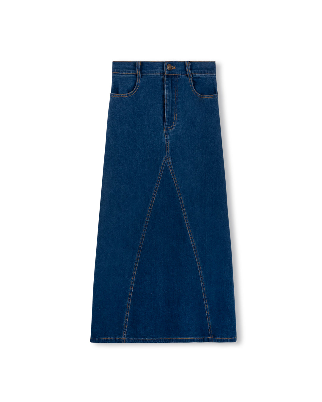 Pocket V Seam Denim Skirt