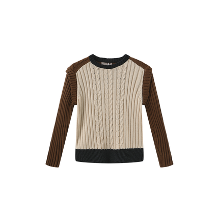 Poppy Cable Knit Trim Sweater
