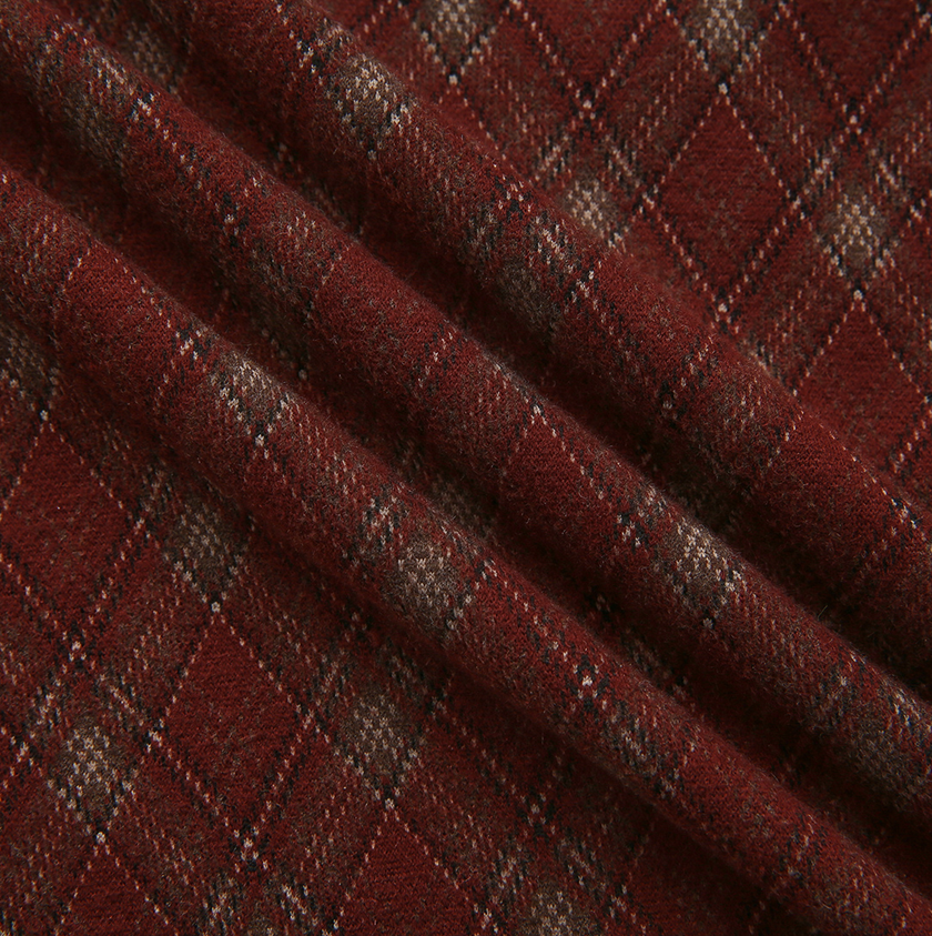 Belted Plaid Wool Skirt