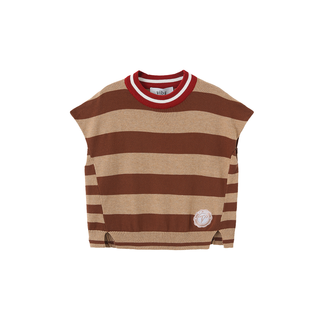 Wide Striped Knit Vest
