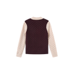 Pez Pointelle Contrast Knit Collared Sweater