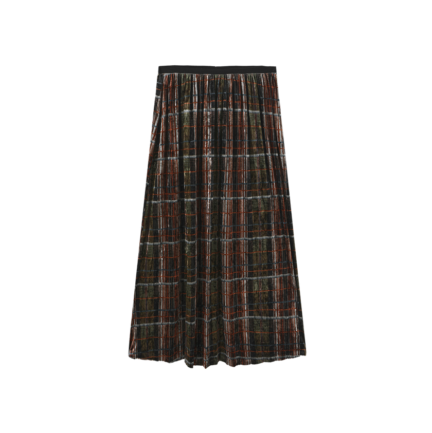 Eton Velvet Accordian Pleated Skirt