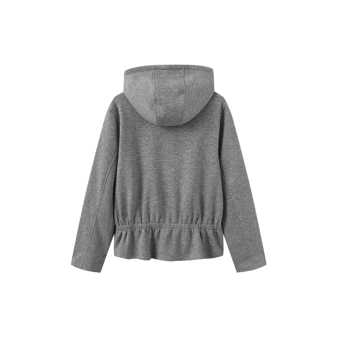 Elastic Zip Up Hoodie