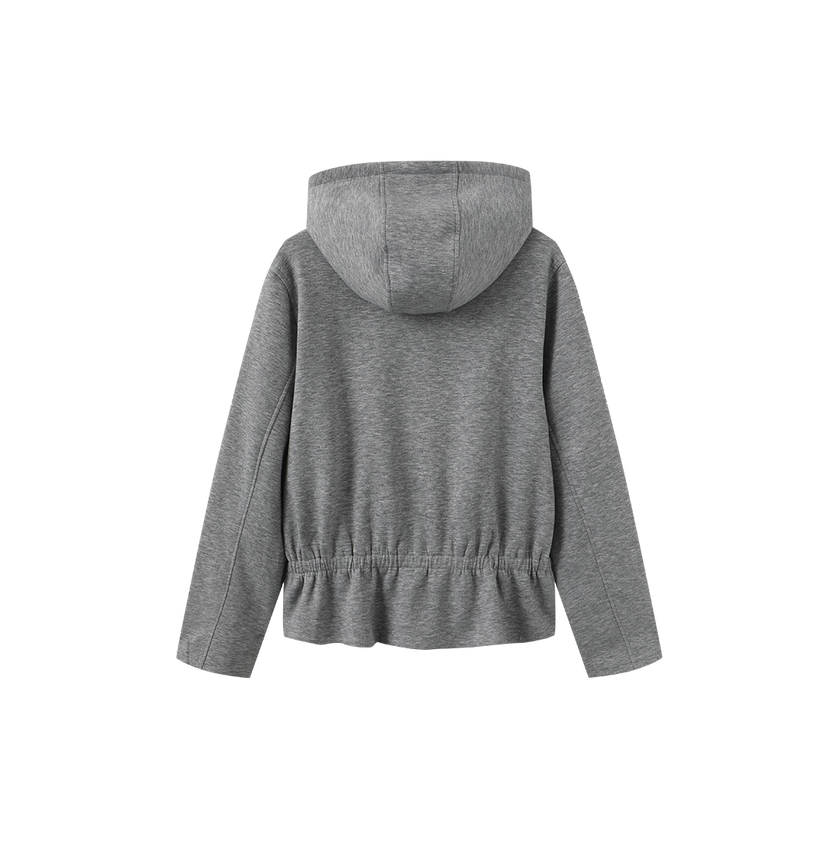 Elastic Zip Up Hoodie