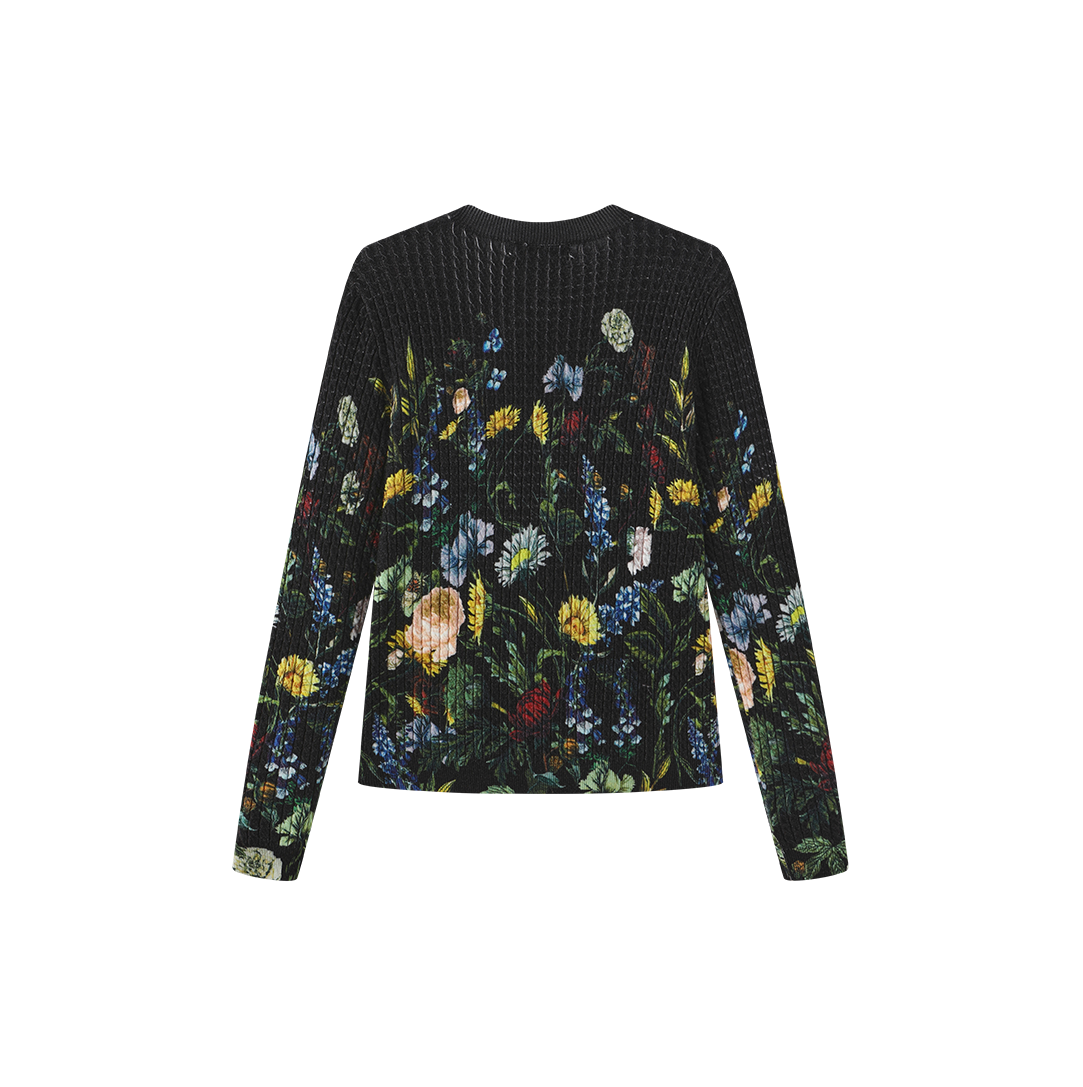 Floral Cable Knit Top
