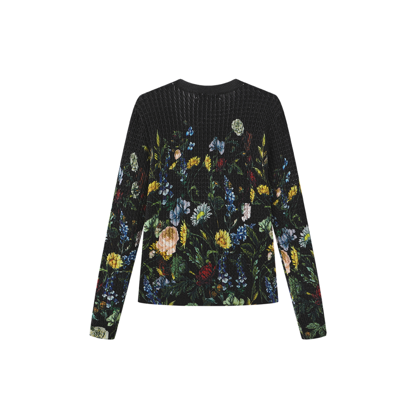 Floral Cable Knit Top