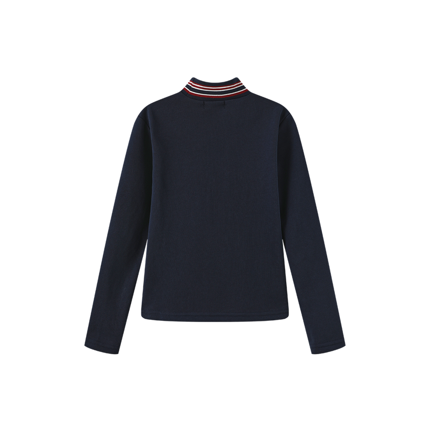 Sweatshirt Fitted Detail Mock Neck