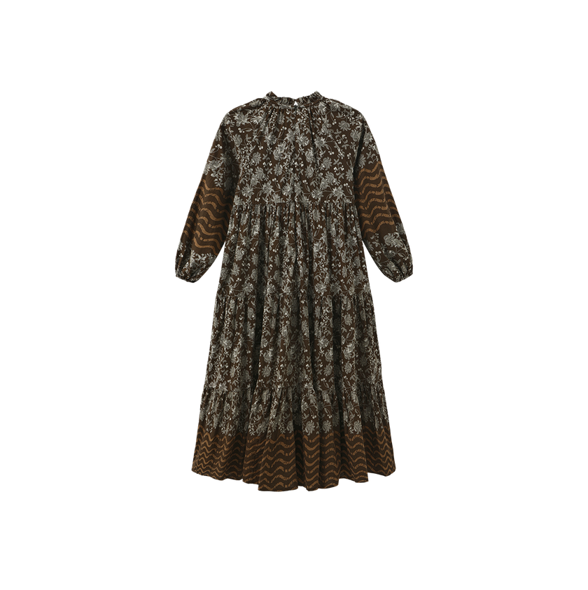 Swing Tiered Drawstring Midi Dress