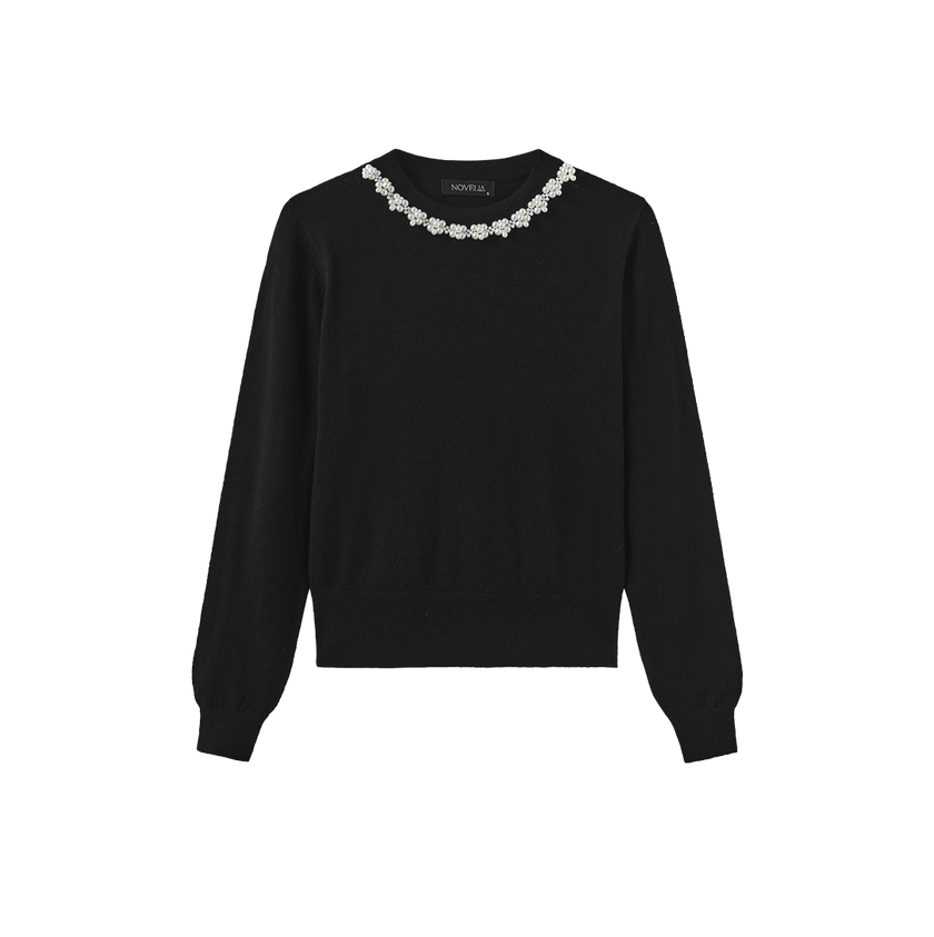 Pearl Knit Crew Neck Sweater