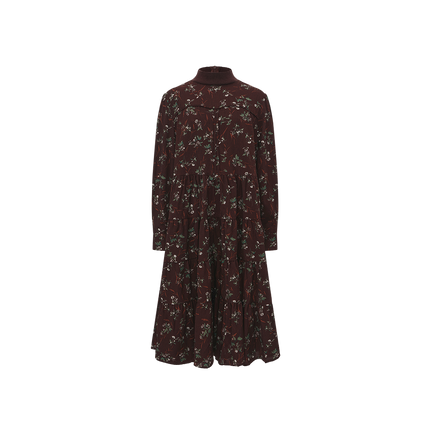 Leaf Printed Tiered Dress