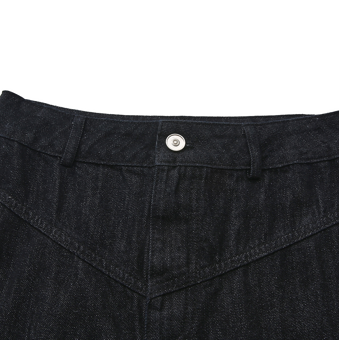 Dark Denim Maxi Pleat Skirt