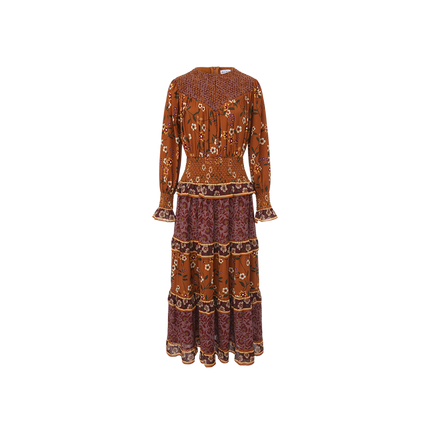 Stitched Smocked Tiered Dress