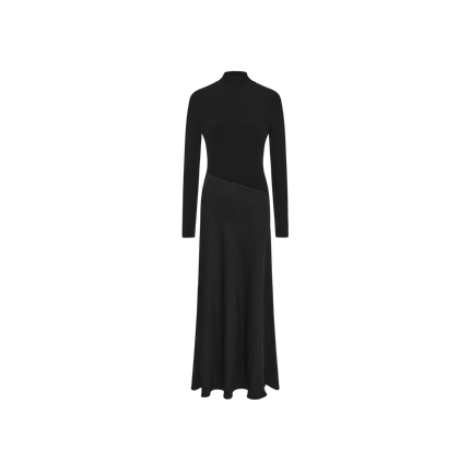 Asymmetrical Waist Combo Dress