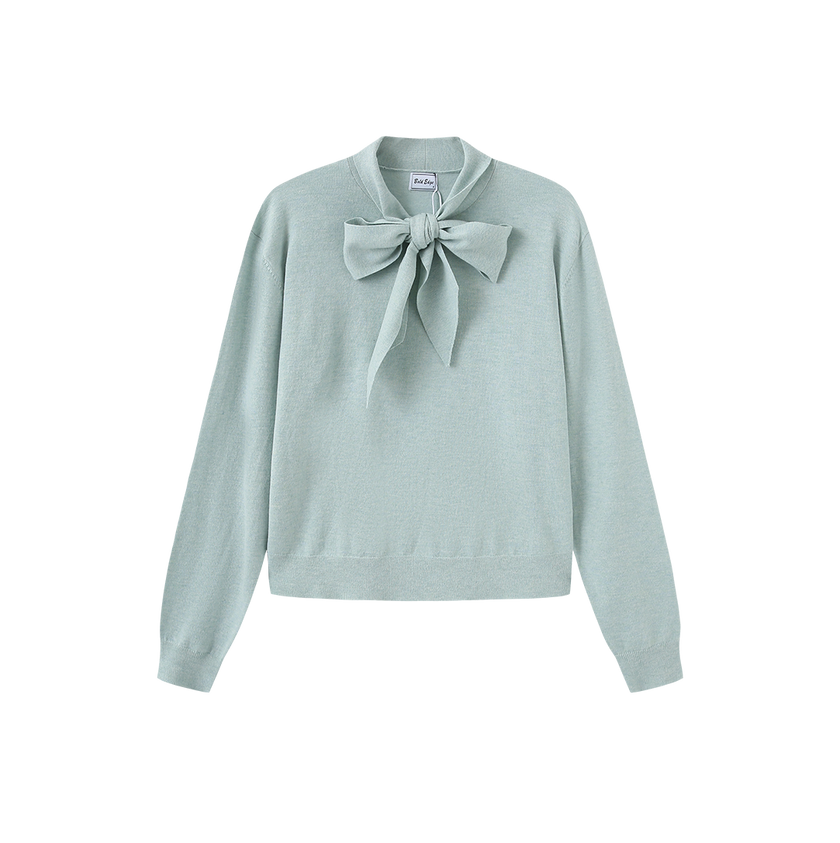 Knit Bow Neck Sweater