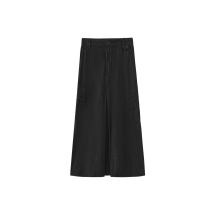 Denim Cargo Center Pleat Skirt