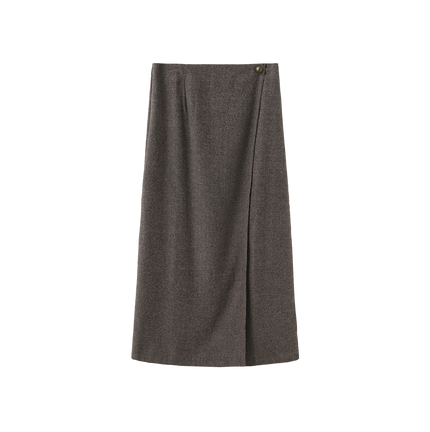 Marion Wool Herringbone Wrap Skirt