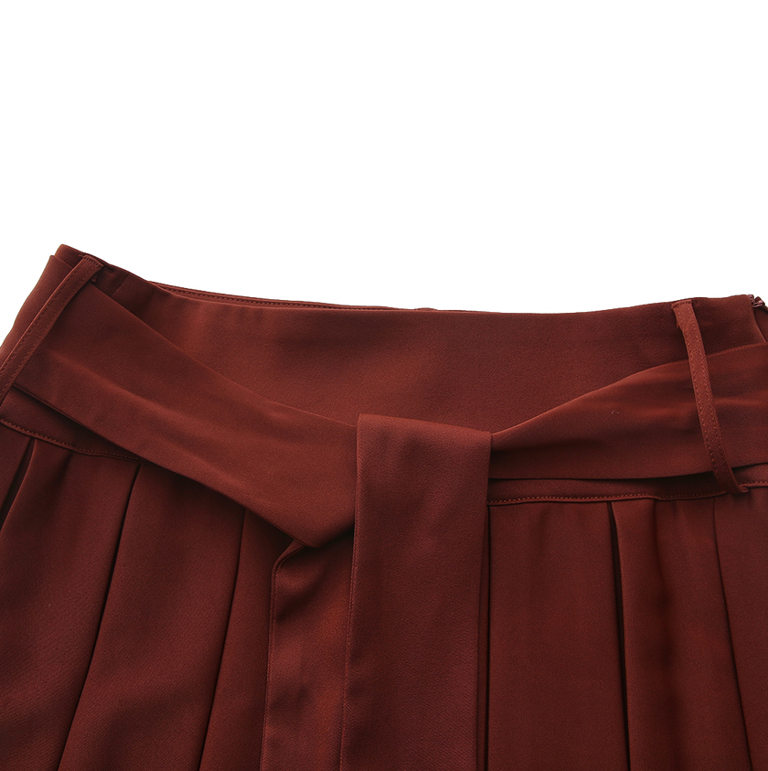 Self Tie Pleated Skirt
