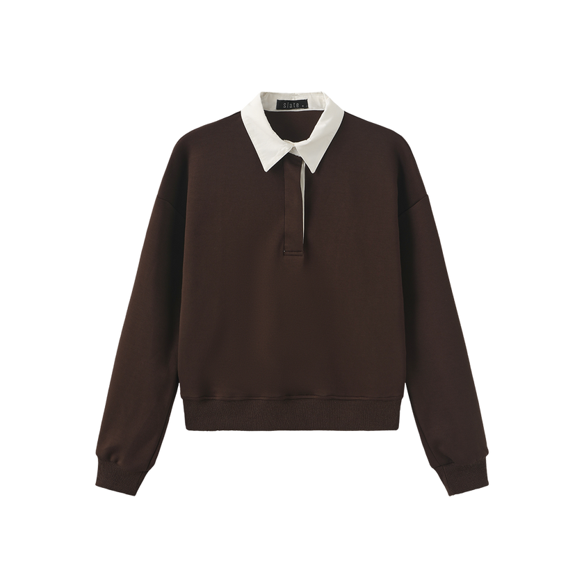 Elma Velvet Trimmed Scuba Sweatshirt