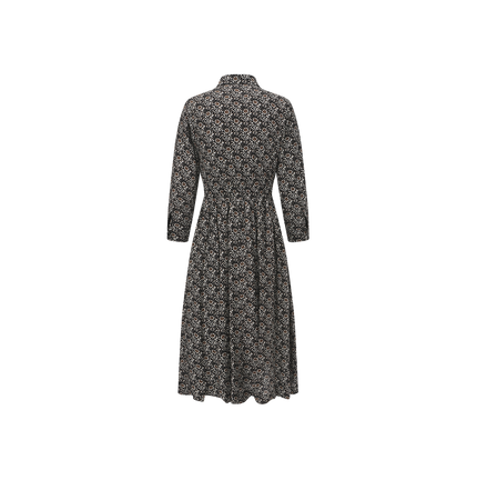 Printed Poplin Double Waisted Dress