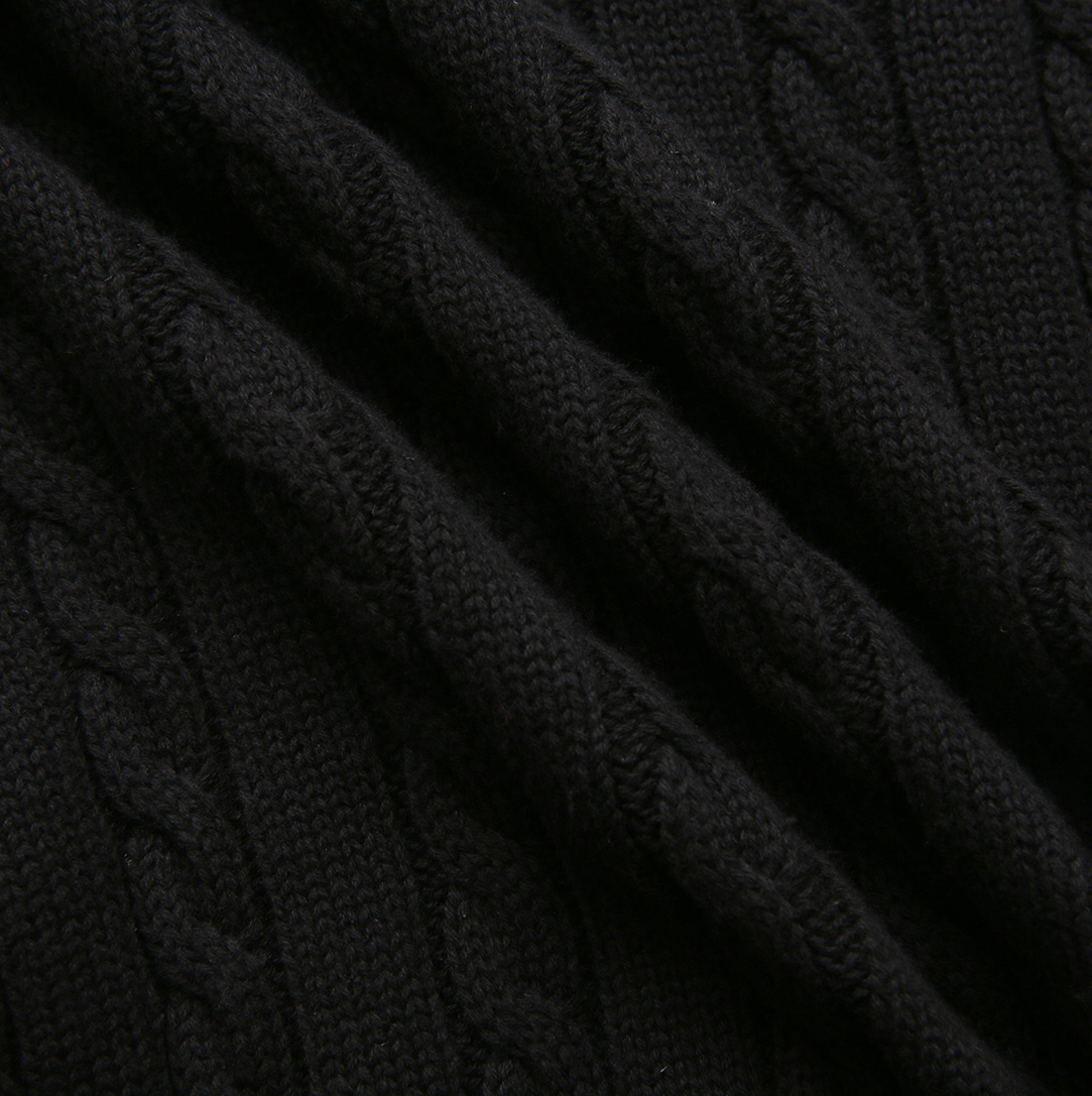 Cable Knit Polo Sweater
