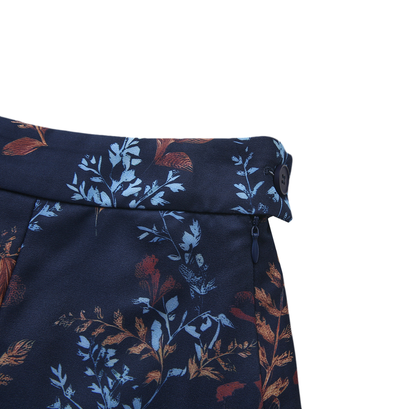 Half Pleat Floral Skirt